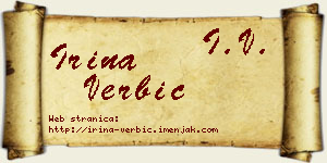 Irina Verbić vizit kartica